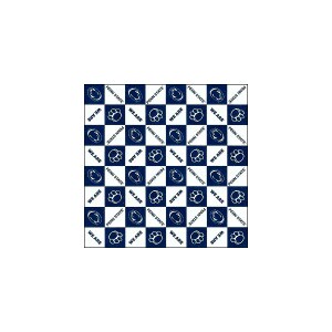 navy and white checkered Penn State logos tablecloth 48"x48"